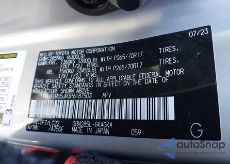 2023 Toyota 4Runner Trd Off Road Premium z USA, uszkodzony, nr VIN JTERU5JR3P6187503